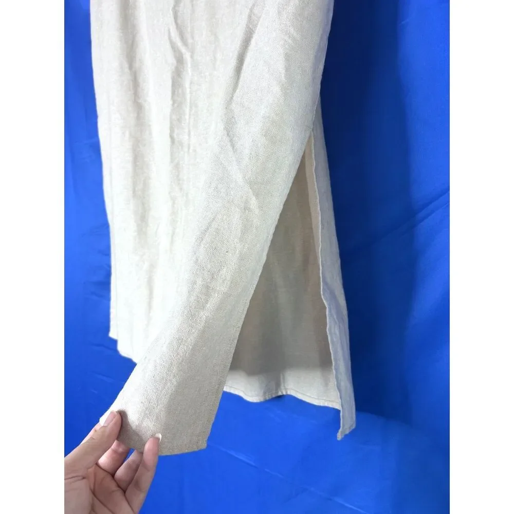 Old Navy Womens Cream Midi Skirt XL Neutral Capsule Wardrobe‎ Linen Minimalist